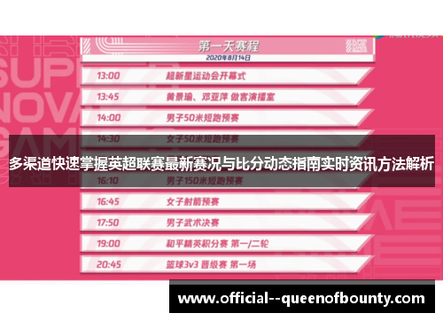 多渠道快速掌握英超联赛最新赛况与比分动态指南实时资讯方法解析 多渠道快速掌握英超联赛最新赛况与比分动态指南实时资讯方法解析